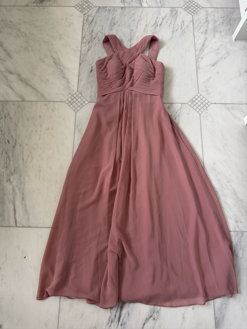 Elegant Rose Pink Women’s Pleated Maxi Dress